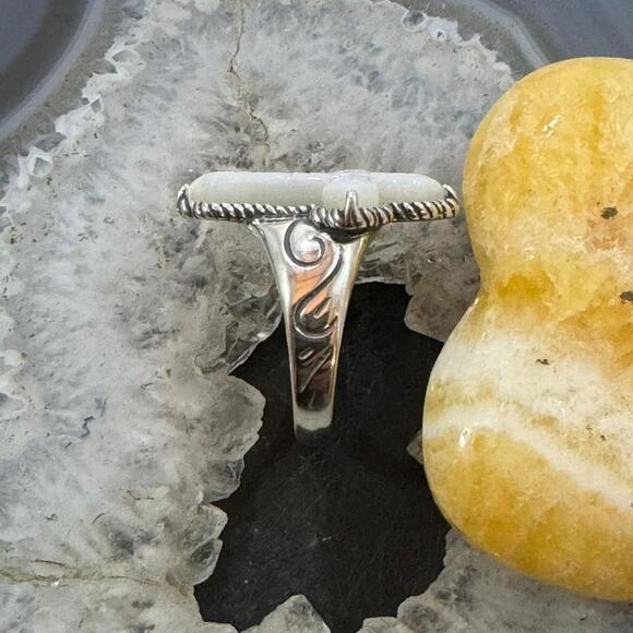 Carolyn Pollack Sterling Carved Mother of Pearl Decorated Cross Ring For Women - Picture 6 of 10